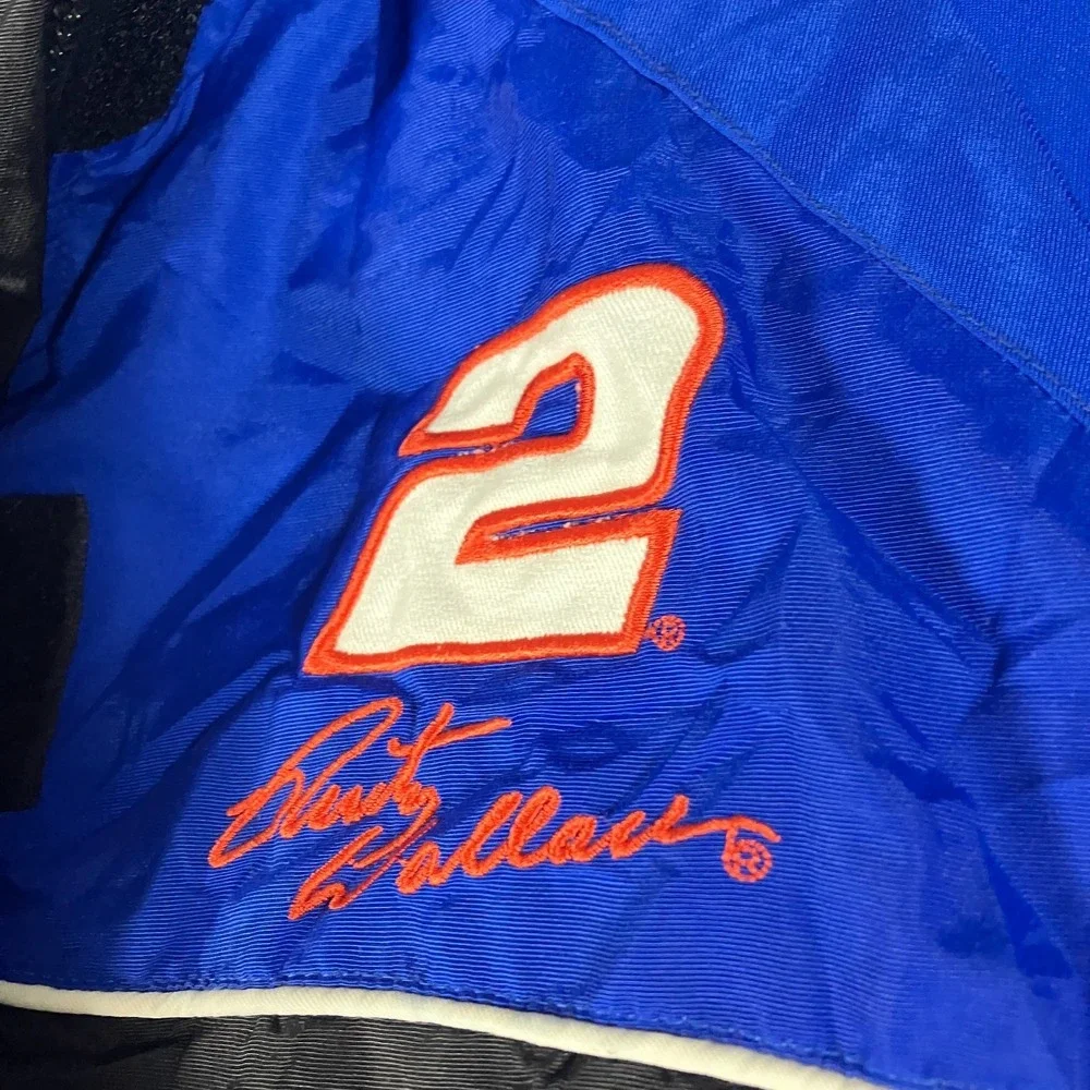 Winners Circle NASCAR Jacket Women's Extra Large Blue Black Racing‎ Embroidered